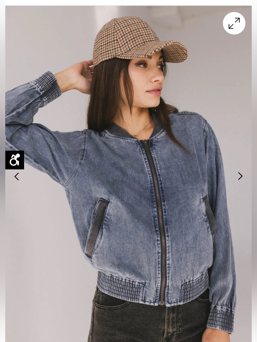 bohme Washed Blue Denim Bomber Jacket
